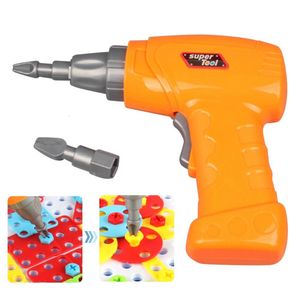 Gereedschap Workshop Kid Simulatie Elektrische Boor Onderhoud Reparatie Tool Speelgoed met 2 stks Tips voor Kinderen Pretend Play Speelgoed Demontage Bouwspel 230626