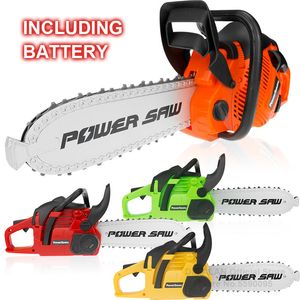 Tools Workshop Kids Tools Power Chainsaws Electric Repair Toys Realistic Sound Children Pretend Play Halloween Christmas Birthday Gift For Boys 230216