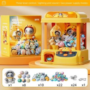 Tools Workshop Mini Claw Machine Toys for Children DIY Automatic Doll Machines Coin Operated Play Game Crane with Music Kids Year Gift 230209