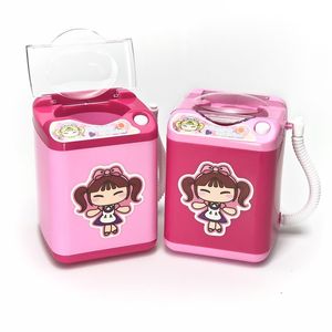 Outils Atelier Mini Machine à Laver Électrique Enfant Rôle Jouer à Faire Semblant Jouet pour Laver Pinceaux De Maquillage Ménage Jouets Rouge Rose Filles Jouet 230628