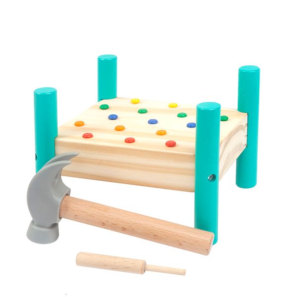 Outils Atelier Montessori Bois Enfants Coloré Frapper Ongles Outil Jouet Marteau Frapper Ongles En Plastique Jouets Éducatifs pour Garçon Cadeau D'apprentissage Précoce 230320