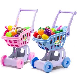 Outils atelier Shopping chariot CART Supermarché Push Car Toys Panier Mini Simulation Fruit Food Fitend Play Toy for Children 231213