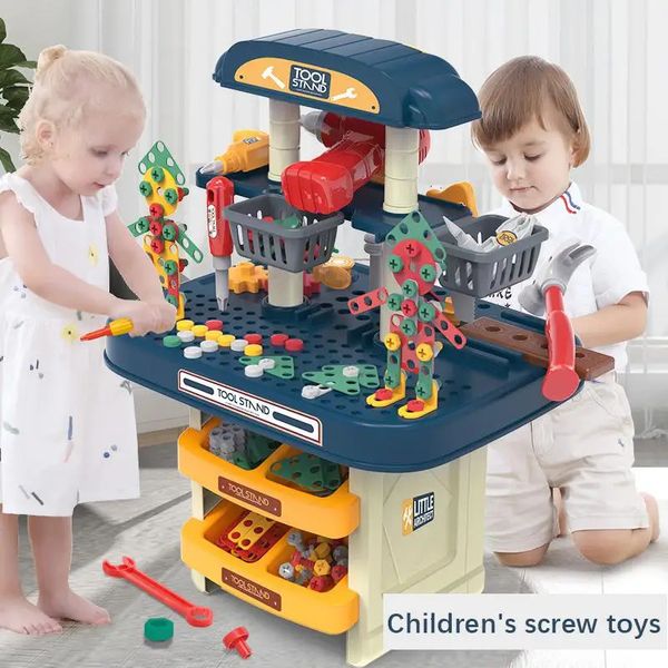 Taller de herramientas Taller Simulation Repair Toolbox Box para niños Drill Electric Este Play House Ingeniería de Juego Educación Tornillo Terrestre Toys Children's 231213