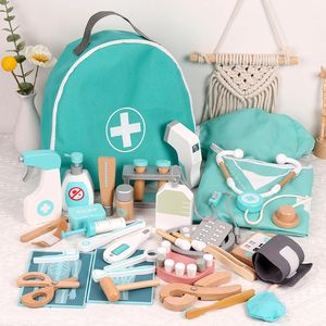 Outils atelier en bois semblant jouer jouet pour enfants jeux Simulation filles cadeau jeu éducatif docteur carrière soins infirmiers enfants jouets accessoires 231219