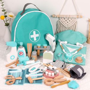 Tools Workshop Wooden Pretend Play Toy for Children Games Simulation Girls Gift Educational Game Doctor Career Nursing Kids Toys Accessories 230705