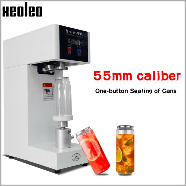 Herramientas Sellador de latas XEOLEO de 55 mm Sellador de botellas de bebidas Máquina de sellado de bebidas para sellador de latas de té/café con leche PET de 330 ml/500/650 ml 220 V/110 V