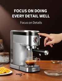 Outils Zzuom Espresso 20Bar Machine à café Machine à café semi-automatique avec mousseur à lait moussant