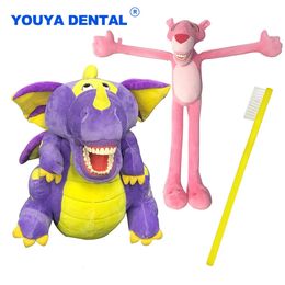 Brosse de dents Brosse dentaire Jouets en peluche avec brosse à dents Modèle de dents éducatifs pour enfants enfants en peluche Toys Dentistry Gift 240407