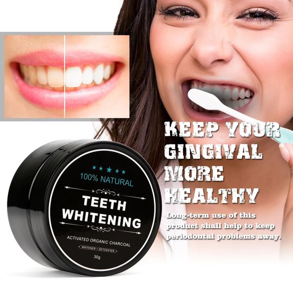 Cuidado Dental, cepillo de dientes de bambú, carbón activado Natural, polvo para blanquear los dientes, pasta de dientes, higiene bucal, envío directo