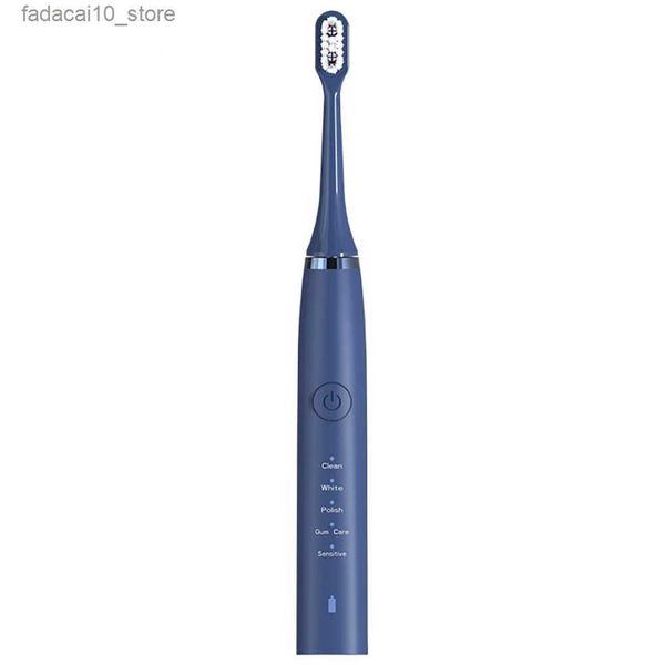 Cepillo de dientes 1500mAh Cepillo de dientes eléctrico 3 engranajes Limpiador de cabeza de cepillo ultrasónico Adulto Sonic Automático Blanqueamiento de dientes inteligente con 8 cuentas de lámpara LED Q240202