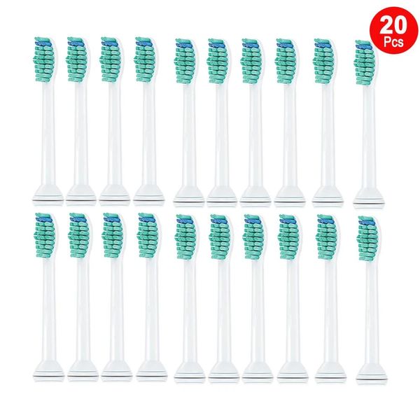 Brosse à dents 20pcs Remplacement des têtes de brosse à dents Philips pour Sonicare Flexcare Diamond Clean sain blanc Easyclean Powerup Elite +