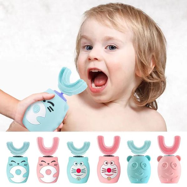 Cepillo de dientes Ceprush de dientes infantil sonic electricidad eléctrica cepillo de dientes lindo bebé ushapado 360 grados infantil