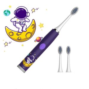 Tandenborstel Kinderen Elektrische Cartoon Kids Sonic met vervangende kop Ultrasone borstel 230627