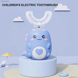 Brosse à dents Brosse à dents électrique pour enfants Silicone de qualité alimentaire Oral 360 degrés automatique USB charge brosse à dents intelligente pour enfants en forme de U