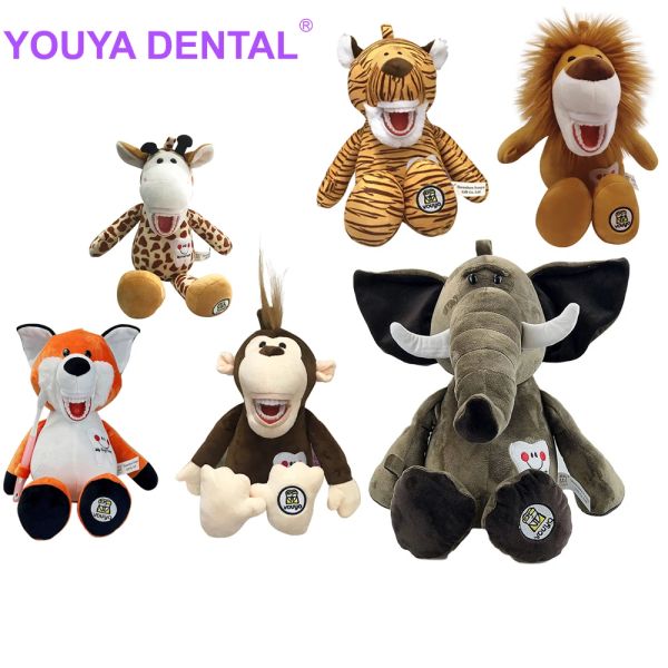 Brosse à dents dentaire des poupées en peluche modèle de dent pour les enfants apprenant le brossage des jouets éducatifs softs.