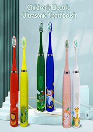 Brosse à dents électrique enfant enfants brosse à dents pour enfants nettoyeur de dents avec 6 têtes de brosse brosse à dents filles garçons bébé doux 2 minutes minuterie 03156392409