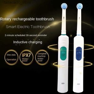 Brosse à dents brosse à dents rotative électrique entièrement automatique Rechargeable ménage à poils souples adulte et rens brosse à dents Q240202