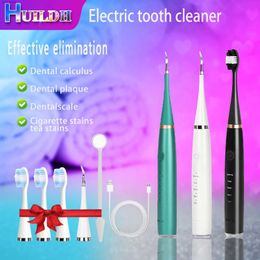 Escova de dentes elétrica seis em um conjunto de limpador de dentes elétrico portátil remoção de pedra e instrumento de lavagem de dentes