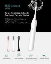 Cepillo de dientes Cepillo de dientes eléctrico Cepillo de dientes con sincronización inteligente Dientes recargables por USB Blanqueamiento limpio Cepillo de dientes sónico con cabezal de repuesto L2401