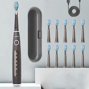Brosse à dents électrique brosse à dents sonique rechargeable de qualité supérieure puce intelligente tête de brosse à dents remplaçable blanchiment cadeau sain 230824