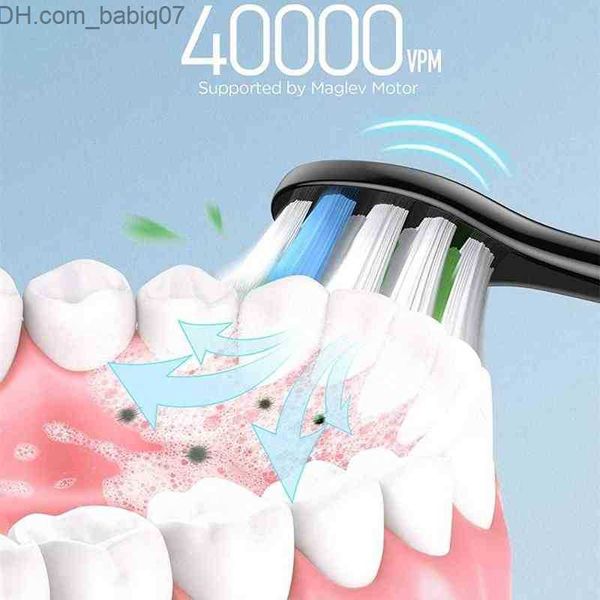 Cepillo de dientes Fairywill Cepillo de dientes eléctrico UltraSonic Power Whitening con 5 modos de carga inalámbrica Temporizador inteligente 8 cabezales de cepillo 2112283529181 Z230724