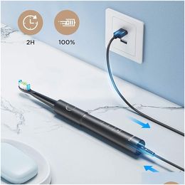 Brosse à dents Fairywill Sonic Electric E11 Charge USB étanche rechargeable 8 têtes de rechange pour brosse Adt Drop Delivery Santé Beauté O Dhxlh