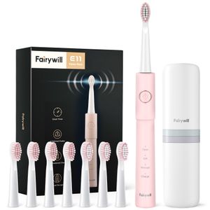 Tandenborstel Fairywill Sonic elektrische tandenborstel E11 Waterdichte USB-oplaadbare elektrische tandenborstel 8 vervangende borstelkoppen Volwassen l230824
