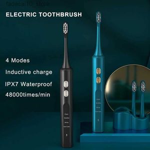 Tandenborstel Mode Ultrasone elektrische tandenborstel Inductief opladen Volwassenen 4 Modus Sonische tandenborstel IPX7 Waterdicht met 2 vervangende koppen Q240202