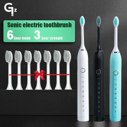 Cepillo de dientes GeZhou N105 Actualización Sonic Cepillo de dientes eléctrico Cepillo cronometrado para adultos 6 modos Cargador USB Recargable Cepillo de dientes Juego de cabezales de repuesto 230629