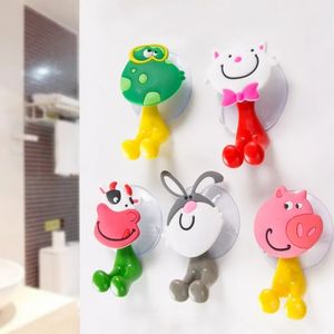 Tandenborstelhouder Animal Suction Cup Cartoon Wall Zuighouder Sucker Badkamer Accessoires Kids Kerstcadeau Varken Kikker Konijnkoe