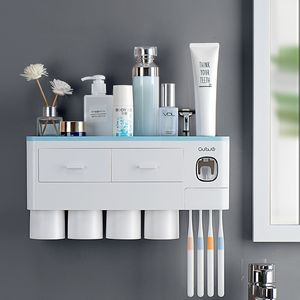Tandenborstelhouder automatische tandpasta squeezer dispenser opslagrek badkamer accessoires magnetische adsorptie omgekeerd 220523