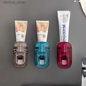 1 pièces distributeur automatique de dentifrice accessoires de salle de bain support mural paresseux dentifrice presse-dentifrice porte-brosse à dents Q231202