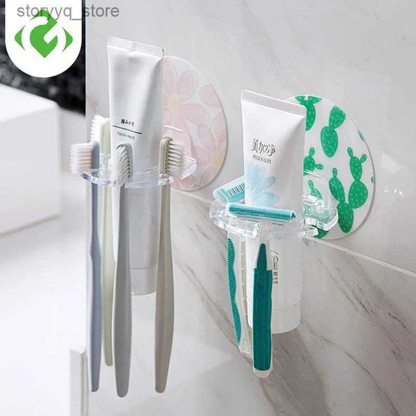 1 PC porte-brosse à dents en plastique dentifrice support de rangement rasoir brosse à dents distributeur salle de bain organisateur accessoires outils GUANYAO Q231202