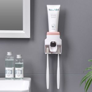 Toothbrush Holders Automatic Toothpaste Dispenser Creative Wall Mount and Small Holder Squeezer for Family Shower Bathroom 221207