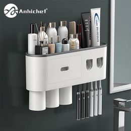 Portaspazzolino Bagno Adsorbimento magnetico Supporto invertito Supporto da parete automatico per dentifricio Spremiagrumi Accessori 231216