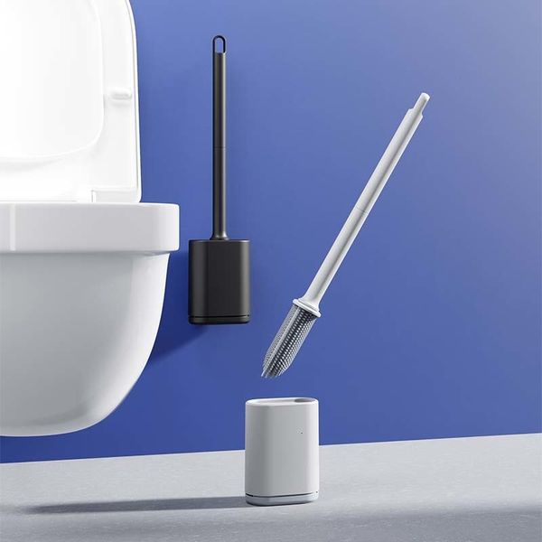 Porte-brosse à dents BRUSHZAZA Mise à niveau en plastique noir créatif ménage salle de bain mural brosses de nettoyage nettoyant brosse de toilette avec 230809