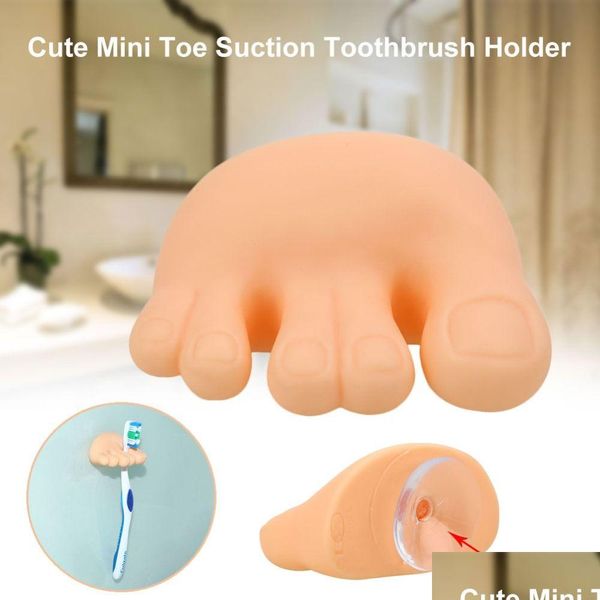 Soportes para cepillos de dientes Lindo Mini Toe Holder Box Colgando Ventosa Baño Estante de almacenamiento Tootaste Wash Supplies Vt0357 Drop Delivery Ho Dhtgc