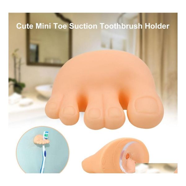 Soportes para cepillos de dientes Cute Mini Toe Holder Box Colgante Ventosa Baño Estante de almacenamiento Tootaste Wash Supplies Vt0357 Drop Delivery Ho Dhmbp