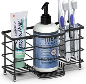 Supports de brosse à dents porte-brossage électrique en acier inoxydable Organisateur de stockage de salle de bain 6 emplacements pour brosses à dents agents de nettoyage Combs Shavers 240426