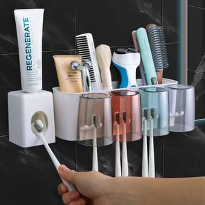 Porte-brosse à dents support étagère murale pour salle de bain presse-dentifrice distributeur automatique support de stockage organisateur accessoires 230217