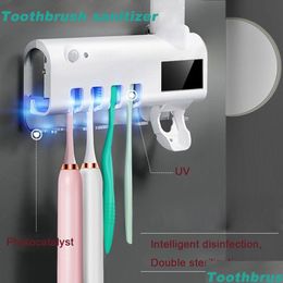Accueil Ues Tootaste Holders Dental-UV Brosse à dents Désinfectant Stérilisateur Nettoyant Support de stockage Traviolet Germicide 210 Dhmba