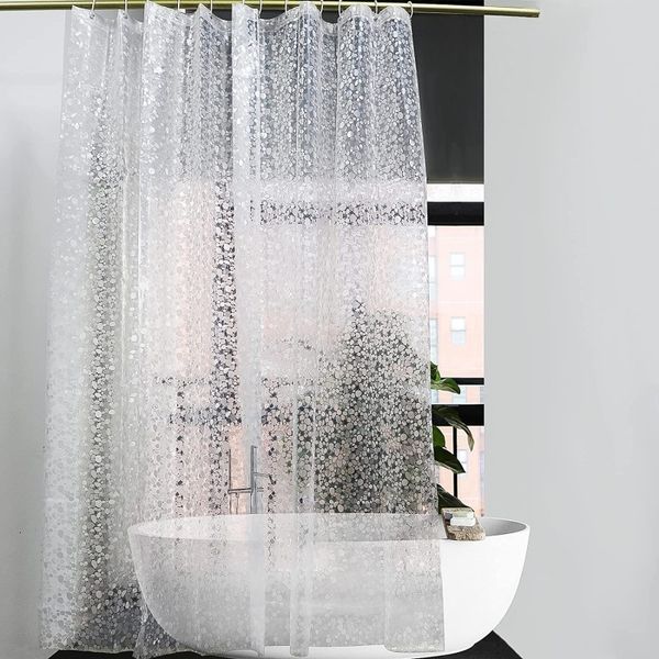 Porte-brosse à dents moderne rideau de douche 3D anti-moisissure rideaux de bain avec crochet écrans étanches translucide salle de bain décoration de la maison 230809