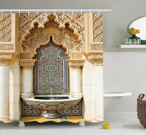Porte-brosse à dents marocain rideau de douche ensemble porte vieilli motif géométrique porte Design entrée architectural Oriental Style salle de bain rideaux 230809