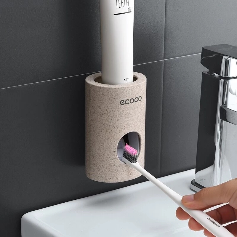 Portaspazzolini Dispenser automatico portatile di dentifricio, atossico, a parete, senza installazione di perforazione Inventario all'ingrosso
