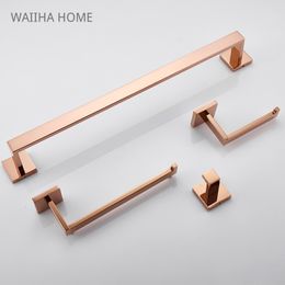 Tandenborstelhouders Rosé Goud Badkamer Accessoires Kit Bad Hardware Set Wandmontage Toiletrolhouder Handdoekstang Rek Rail Staaf Robe Hook Hanger 230710