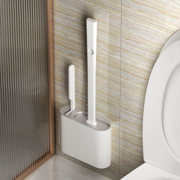 Porte-brosse à dents en silicone TPR brosse de toilette et support bol avec ensemble de poils suspendus au mur pour le sol 230809