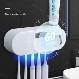Porte-brosse à dents énergie solaire support UV distributeur de dentifrice salle de bain boîte de rangement multifonction USB Charge 230809