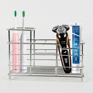 Porte-brosse à dents en acier inoxydable, support de brosse à dents électrique, étagère de rangement de dentifrice, organisateur d'accessoires de salle de bains 231013