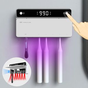 Titulares de cepillos de dientes Soporte UV Recargable Secado rápido Esterilizador de almacenamiento con pantalla LED Accesorios de baño 231215