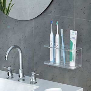 Porte-brosses à dents mural électrique 4 fentes acrylique dentifrice nettoyant support de rangement étagère suspendue support Bathr 230308